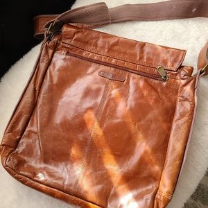 Fossil leather messenger bag